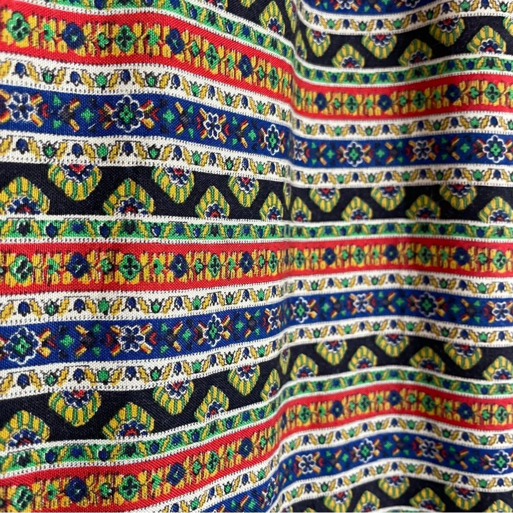 Vintage Maxi Skirt‎ Striped Handmade Floral A-Line Prairie Modest Retro Unique